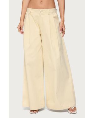 Edikted Lennon Ultrawide Leg Pants - Natural