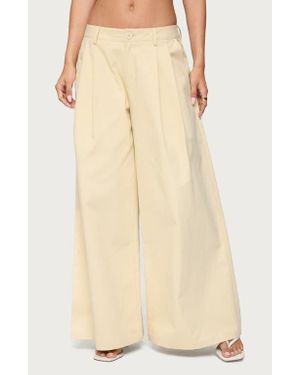 Edikted Lennon Ultrawide Leg Pants - Natural
