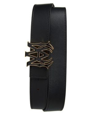 Amiri Ma Logo Buckle Reversible Leather Belt - Black