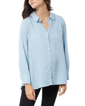 Ingrid & Isabel Button-Up Maternity Shirt - Blue