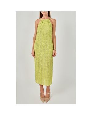 Endless Rose Sequin Halter Maxi Dress - Yellow