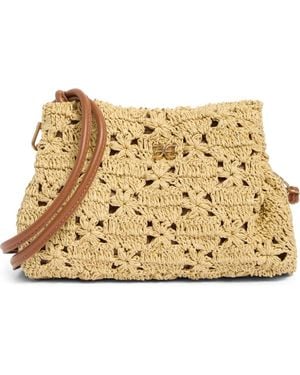 Sam Edelman Layla Floral Raffia Shoulder Bag - Metallic