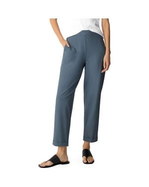 Eileen Fisher Ankle Tapered Pant W\ Cuff - Blue