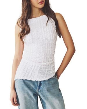 Next Textured Cotton Blend Tank - White