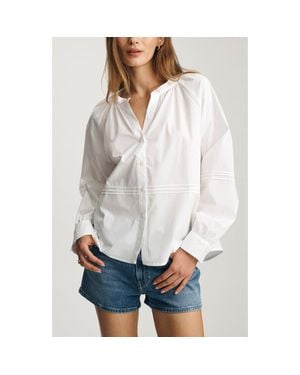 Mavi Pintuck Cotton Shirt - Gray