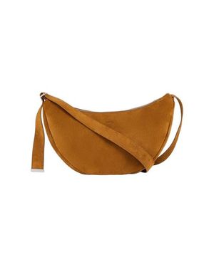 Sandro Small Zipped Split Leather Hobo - Brown