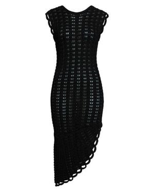 Loulou de Saison Malena Asymmetric Pointelle Sweater Dress - Black