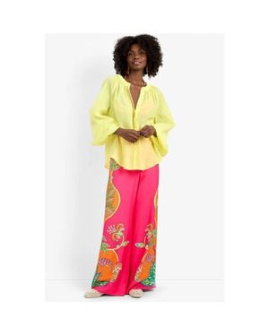 Trina Turk Norry Long-Sleeve Printed Cotton Top - Multicolor