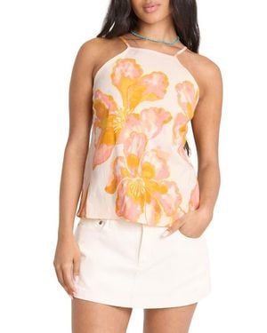 Billabong Floral Trippin Halter Tank - Orange