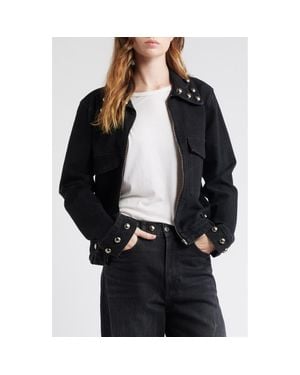 Rails Roxbury Stud Detail Denim Jacket - Black