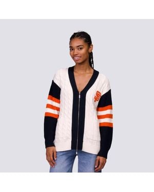 Lusso San Francisco Giants Shyla Knit V-Neck Full-Zip Sweater - Red