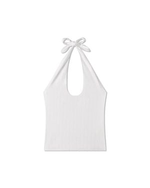 VIR VITA Pauline Pointelle Halter Top - White