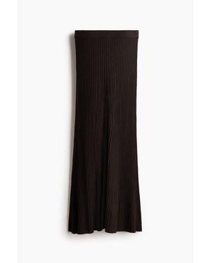 H&M Rib-Knit Viscose Skirt - Black