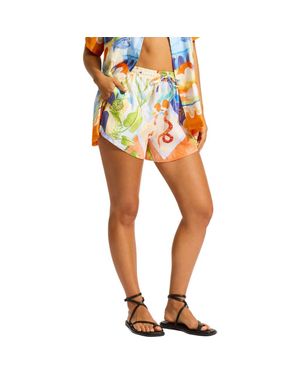 Seafolly Aquarius Cover-Up Beach Shorts - Blue