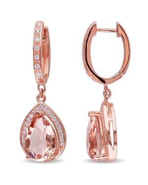 Julianna B Cubic Zirconia Drop Earrings - Red