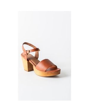 Fortress Hannah Platform Clog Sandal - Brown