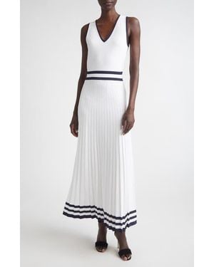 St. John Kelsey Riviera Crepe Knit Sleeveless Dress - White