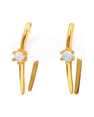 Girls Crew Todos Santos Imitation Opal Hoop Earrings - Metallic