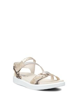 Ecco Soft Three Strap Sandal - White