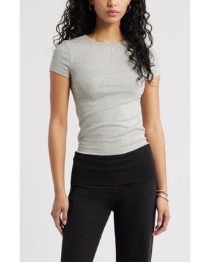 BP. Stretch Cotton Blend Baby Tee - Gray