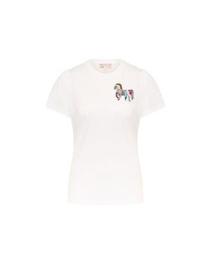 Maison Common Cotton T-Shirt With Embroidery - White