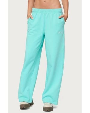 Edikted Only Logo Wide Leg Sweatpants - Blue