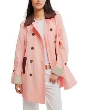 Free People Riley Cotton Canvas Coat - Pink