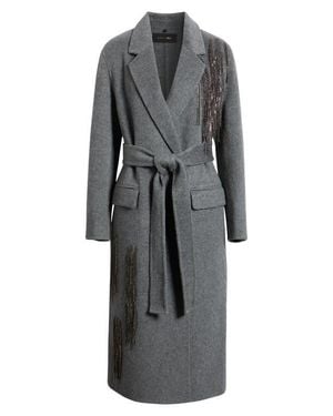 Kobi Halperin Sydni Wool & Silk Blend Wrap Coat - Gray