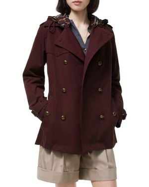 Burberry Foxfield Cotton Gabardine Trench Coat - Red