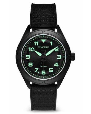 Vincero The Stratos Titanium Solar Webbing Strap Watch, 41Mm - Black
