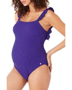 Cache Coeur Maldives Maternity One-Piece Swimsuit - Purple