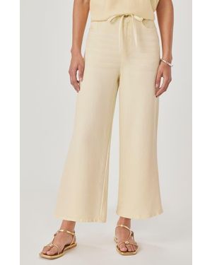 Splendid Lounge Wide Leg Crop Jeans - Natural