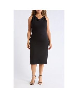 Donna Karan Hardware Detail Halter Neck Midi Dress - Black