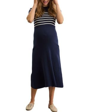 Hatch Collection The Kaitlyn Cotton Rib Maternity Dress - Blue