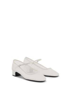 Mango Mary Jane Pump - White