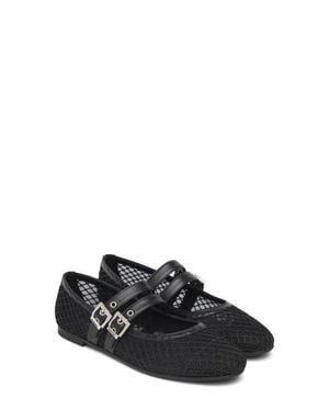 Nero Giardini Mesh Ballet Flat - Black