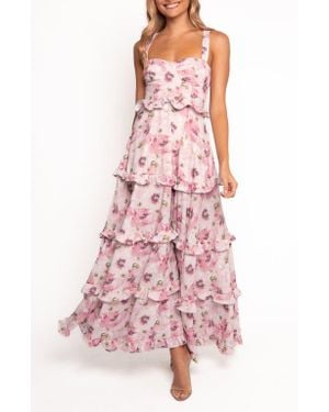 Petal & Pup Lillee Tiered Maxi Dress in Pink | Lyst