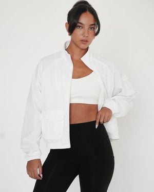 Rebody Active Cargo Nylon Windbreaker Jacket - White