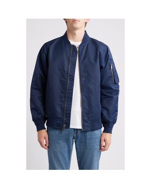 Schott Nyc Ma-1 Satin Flight Jacket - Blue
