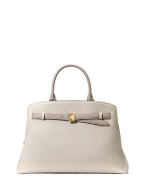 Kate Spade Deco Colorblock Pebble Leather Satchel - Natural