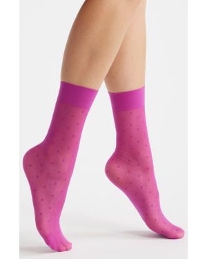 Nordstrom Everyday Sheer Dot Ankle Socks - Pink