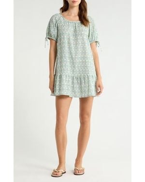 Marine Layer Clio Tiered Minidress - Green