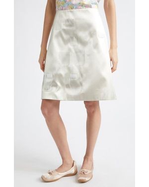 Sandy Liang Keeps Satin Pocket Skirt - White