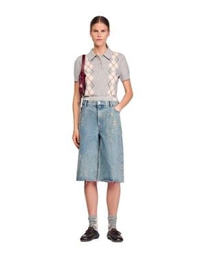 Sandro Argyle Polo Sweater - Blue