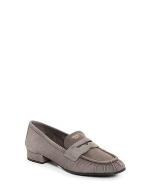Prada Ruched Penny Loafer - Gray