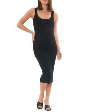 Ripe Maternity Carmen Rib Midi Materinity Dress - Black