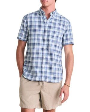 Vineyard Vines Coskata Island Plaid Short Sleeve Button-Down Shirt - Blue