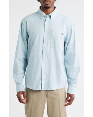 Dickies Gallatin Solid Cotton Button-Down Shirt - Blue