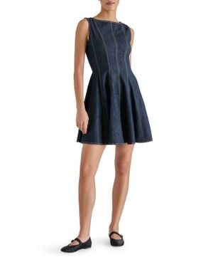 Steve Madden Nili Denim Fit & Flare Minidress - Blue