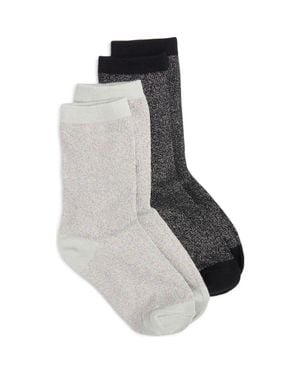 High Heel Jungle Assorted 2-Pack Metallic Crew Socks - Gray